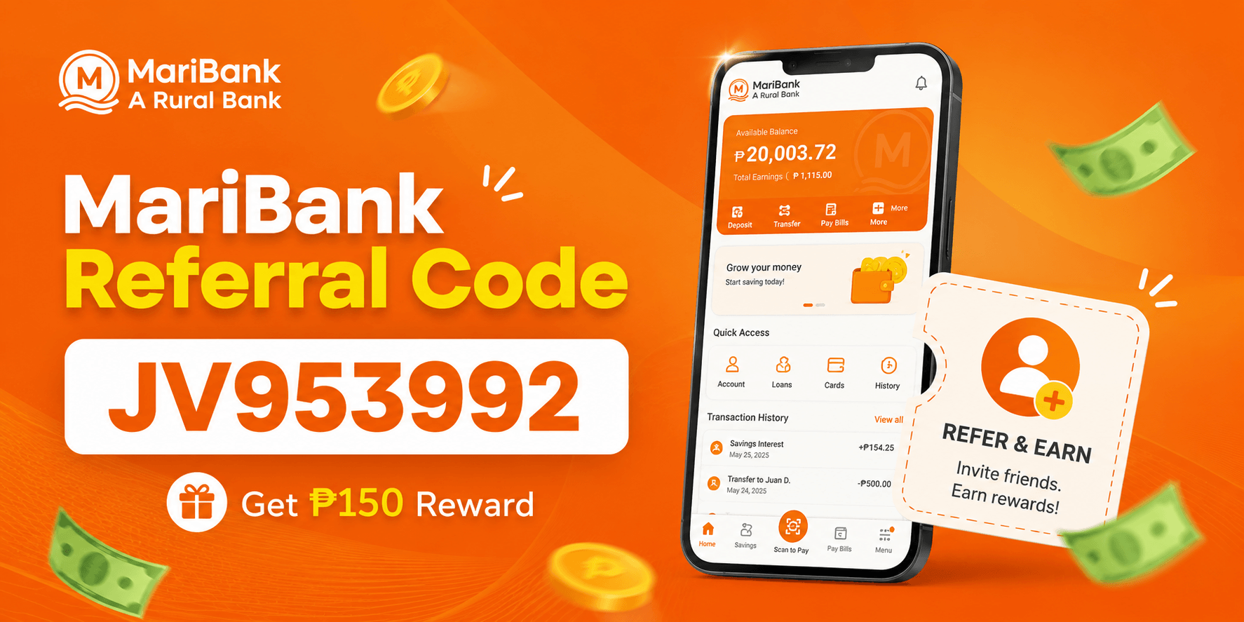 MariBank referral code JV953992